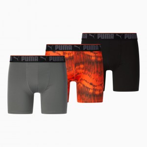 Bragas Puma Boxer Briefs [3 Pack] Naranjas Negros | 14867HUQG