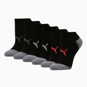 Calcetines Puma Low Cut Socks [6 Pack] Negros Rojos | 47621UPWH