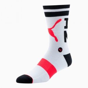 Calcetines Puma Unisex Crew [1 Pair] Blancos Negros | 79185QXSG