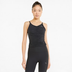 Camiseta sin Manga Puma Studio Foundation Ruched Entrenamiento Negros | 68419MATK