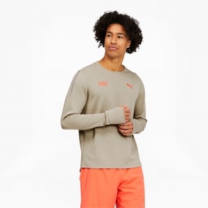 Camisetas Para Correr Puma PUMA x HELLY HANSEN Long Sleeve Verdes | 41706ONCY