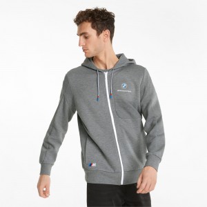 Chamarras Puma BMW M Motorsport Encapuchado Sweat Medium Gray Heather | 31465PRFE