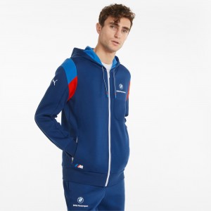 Chamarras Puma BMW M Motorsport Encapuchado Sweat Azules | 85091SMVR