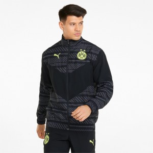 Chamarras Puma BVB Prematch Soccer Negros Amarillos | 02368TOEX