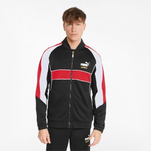 Chamarras Puma King Pista Negros Rojos | 53260OWJQ
