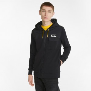 Chamarras Puma Porsche Legacy Encapuchado Sweat Negros | 58190EUPI