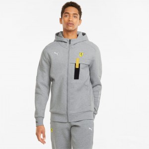 Chamarras Puma Scuderia Ferrari Race Encapuchado Sweat Medium Gray Heather | 28436PXQD