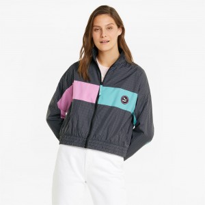 Chamarras Puma Sportswear by PUMA Woven Pista Negros | 65821EHWY