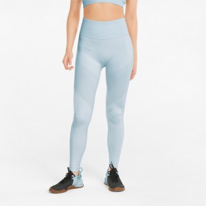 Leggins Puma FormKnit Seamless High Cintura 7/8 Entrenamiento Azules Blancos | 64570MXWQ