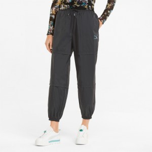 Pantalon Puma Crystal Galaxy Woven Negros | 28196HDIT