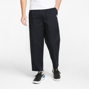 Pantalon Puma Downtown Twill Tapered Negros | 60194RZNQ