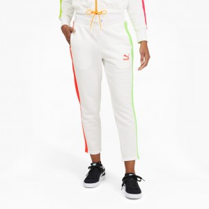 Pantalon Puma Iconic T7 Cigarette Blancos | 75029CHMY