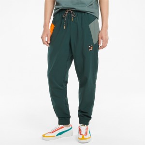Pantalon Puma PUMA International Winterized Woven Verdes | 38760UBVX
