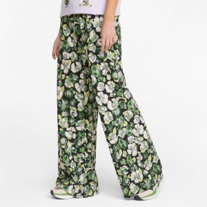 Pantalon Puma PUMA x LIBERTY Anchos Leg Negros Flores | 83017RKTF