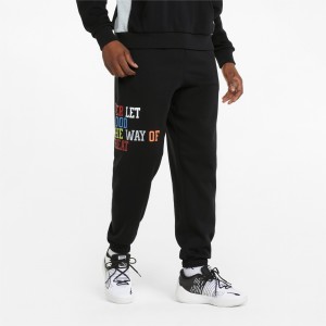 Pantalon Puma Playbook Basketball Negros | 59741KFBU