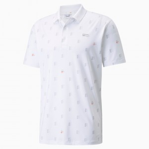 Polo Puma MATTR Moving Day Golf Blancos Naranjas | 13652XMNF