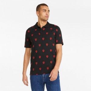 Polo Puma Scuderia Ferrari Race Printed Motorsport Negros | 16795ADYF
