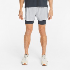 Short Puma PUMA x FIRST MILE 5" 2-in-1 Correr Azules | 74635VLUR