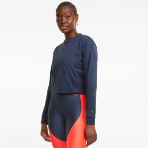 Sudadera Puma CLOUDSPUN Crew Neck Entrenamiento Spellbound Heather | 97860KROS