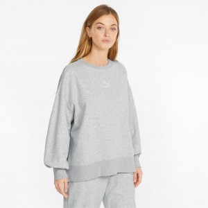 Sudadera Puma Classics Oversized Crew Azules | 63921VHPN