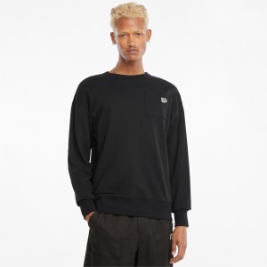 Sudadera Puma Downtown Crew Neck Negros | 56318TRHE