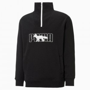 Sudadera Puma PUMA x MAISON KITSUNE Half-Zip Negros | 35142FAQN