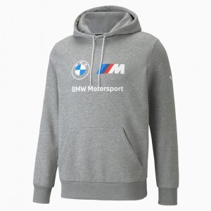 Sudadera con Capucha Puma BMW M Motorsport Essentials Fleece Medium Gray Heather | 97618QNFY