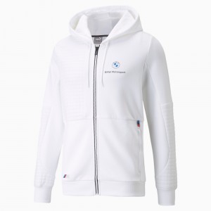 Sudadera con Capucha Puma BMW M Motorsport Full-Zip Blancos | 71236ZVBQ