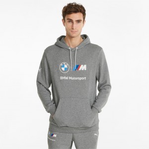 Sudadera con Capucha Puma BMW M Motorsport Essentials Entrenamiento Medium Gray Heather | 17645QIPR