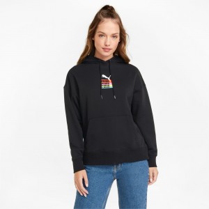 Sudadera con Capucha Puma Brand Love Negros | 65827SAIO