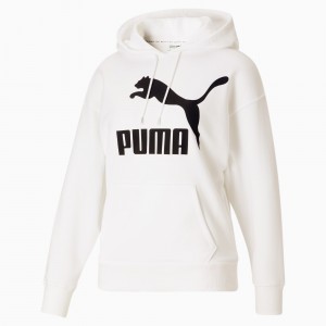Sudadera con Capucha Puma Classics Logo Blancos Negros | 48602NCSE