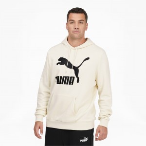 Sudadera con Capucha Puma Classics Logo Hoodie FL BT Ivory Glow | 39617LNQJ