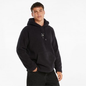 Sudadera con Capucha Puma Classics Sherpa Negros | 53489IXHY