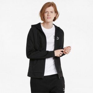 Sudadera con Capucha Puma Classics Tech Full-Zip Negros | 39085RVIT