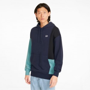 Sudadera con Capucha Puma Downtown Colorblocked Parisian Night | 72450CQKP