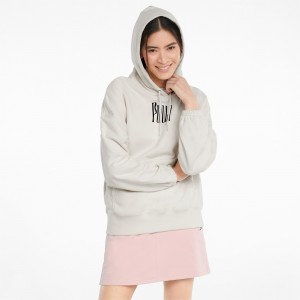 Sudadera con Capucha Puma Downtown Estampados Ivory Glow | 84219DBQW