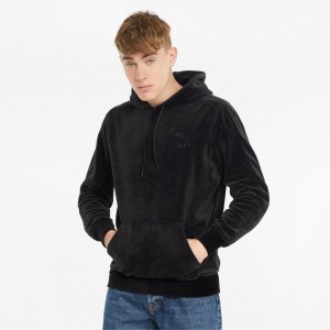Sudadera con Capucha Puma Iconic T7 Velour Negros | 59247IVKR