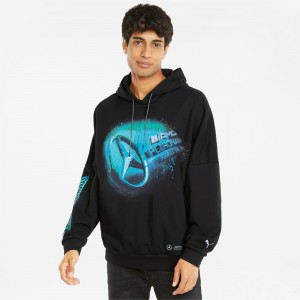 Sudadera con Capucha Puma Mercedes F1 Calle Negros | 18596YZSX