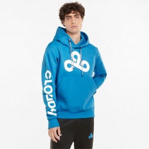 Sudadera con Capucha Puma PUMA x CLOUD9 Estampados Esports Bleu Azur | 18290IDPV
