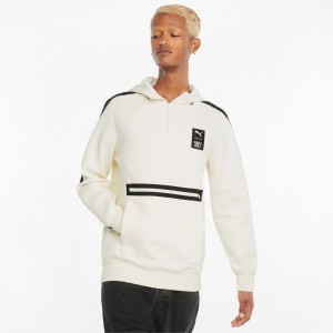 Sudadera con Capucha Puma PUMA x FIRST MILE Double Knit Ivory Glow | 61740NSUB