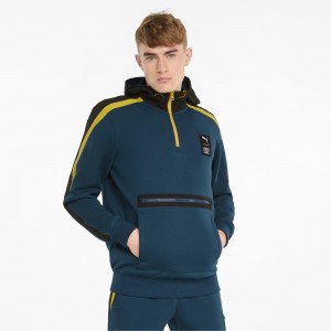Sudadera con Capucha Puma PUMA x FIRST MILE Double Knit Azules | 15084QPSE