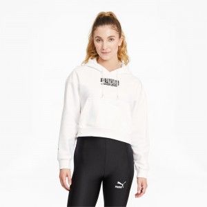 Sudadera con Capucha Puma PUMA x SANTA CRUZ Cropped Blancos | 38457VIJZ