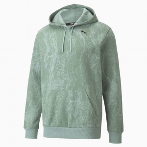 Sudadera con Capucha Puma Performance Printed Entrenamiento Jadeite | 80136VQTY
