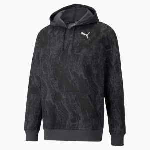 Sudadera con Capucha Puma Performance Printed Entrenamiento Negros | 21748REZB