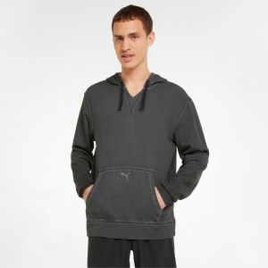 Sudadera con Capucha Puma Studio Wash Entrenamiento Negros | 67142QGYT