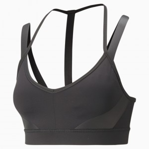 Sujetador Deportivo Puma Low Impact Moda Luxe Entrenamiento Negros | 70124YBVN