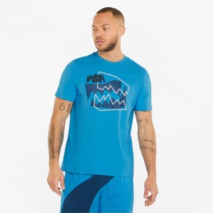 Tee Puma 4th Quarter Basketball Bleu Azur | 69137WJTF