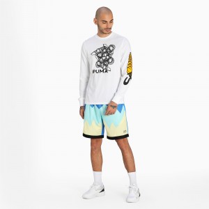 Tee Puma 4th Quarter Long Sleeve Blancos | 18069GVPM