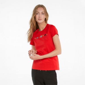 Tee Puma AS Estampados Rojos | 21694MFJI