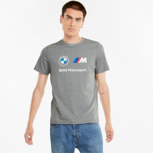 Tee Puma BMW M Motorsport Essentials Logo Medium Gray Heather | 04682NZQU